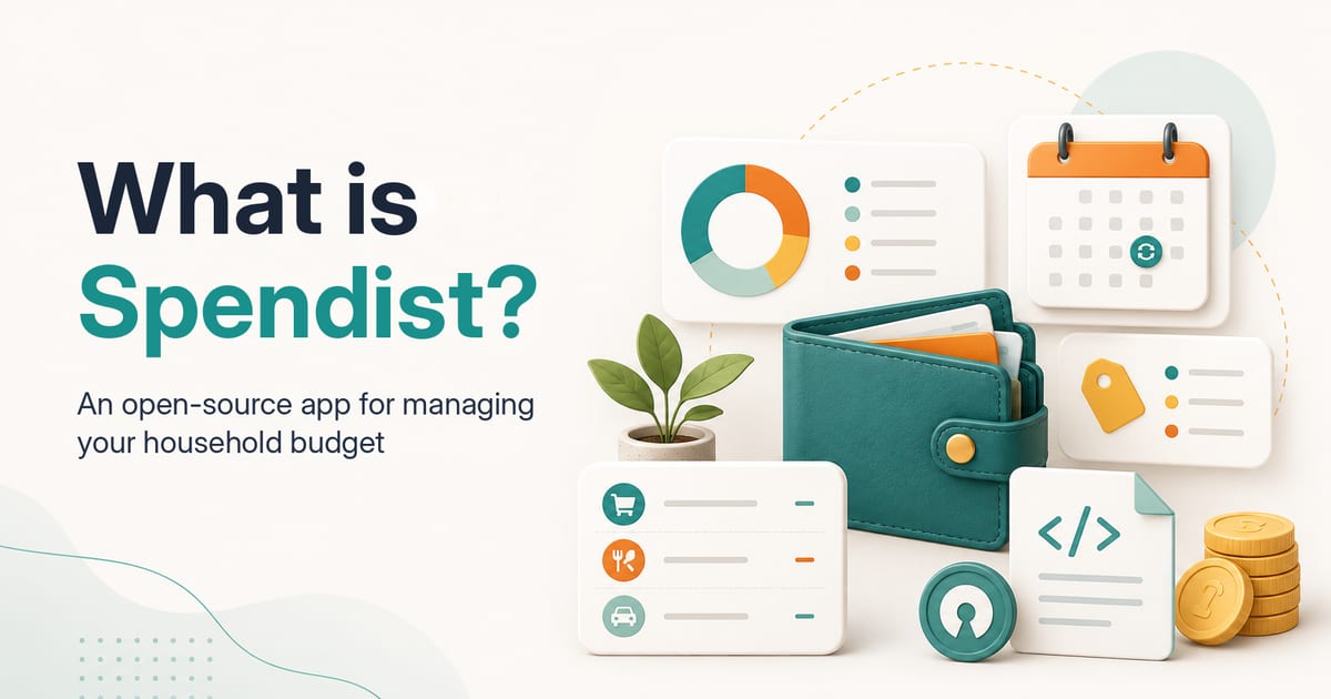 What Is Spendist title beside an illustration of household-budget documents and the Spendist logo